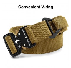 FAIRWIN Tactical Rigger Belt, 1.7 인치 남성용 나일론 웨빙 유틸리티 벨트, V-링 헤비듀티 퀵 릴리스 버클 포함