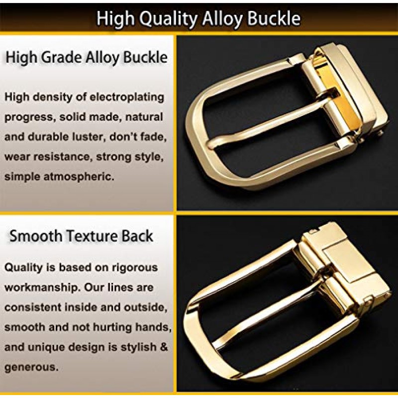남성용 가역 벨트, 남성용 가죽 버클 벨트, 싱글 프롱 버클이 있는 캐주얼 복장 벨트, 남성용 트림 핏 조절 가능 벨트