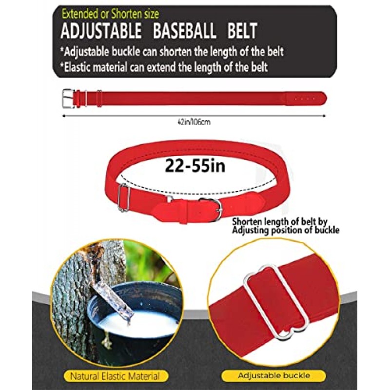 Thaplay 야구/소프트볼 벨트 - 남성용 아동 청소년을 위한 조절 가능한 크기 유니폼 벨트