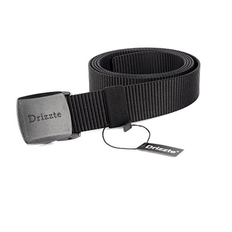 Drizzte 플러스 사이즈 47-83인치 남성용 블랙 나일론 군용 전술 플라스틱 버클 벨트