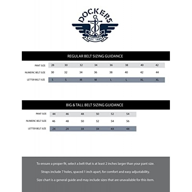 Dockers 남성용 맞춤 핏 벨트 - 트랙 잠금 또는 압력 잠금 버클 기술 포함