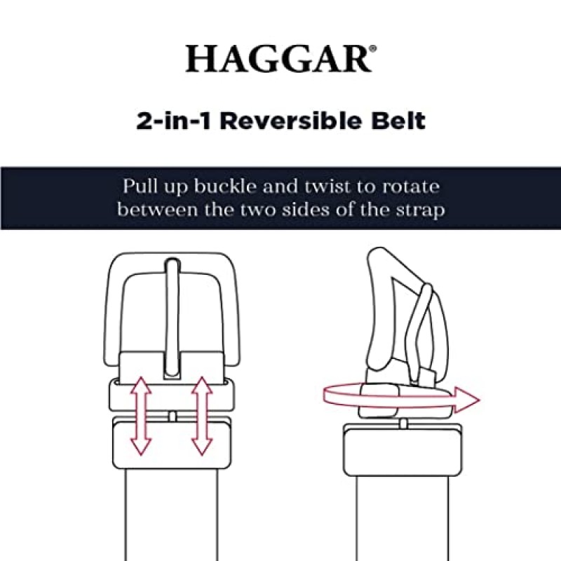 Haggar 남성용 양면 벨트 드레스 및 캐주얼