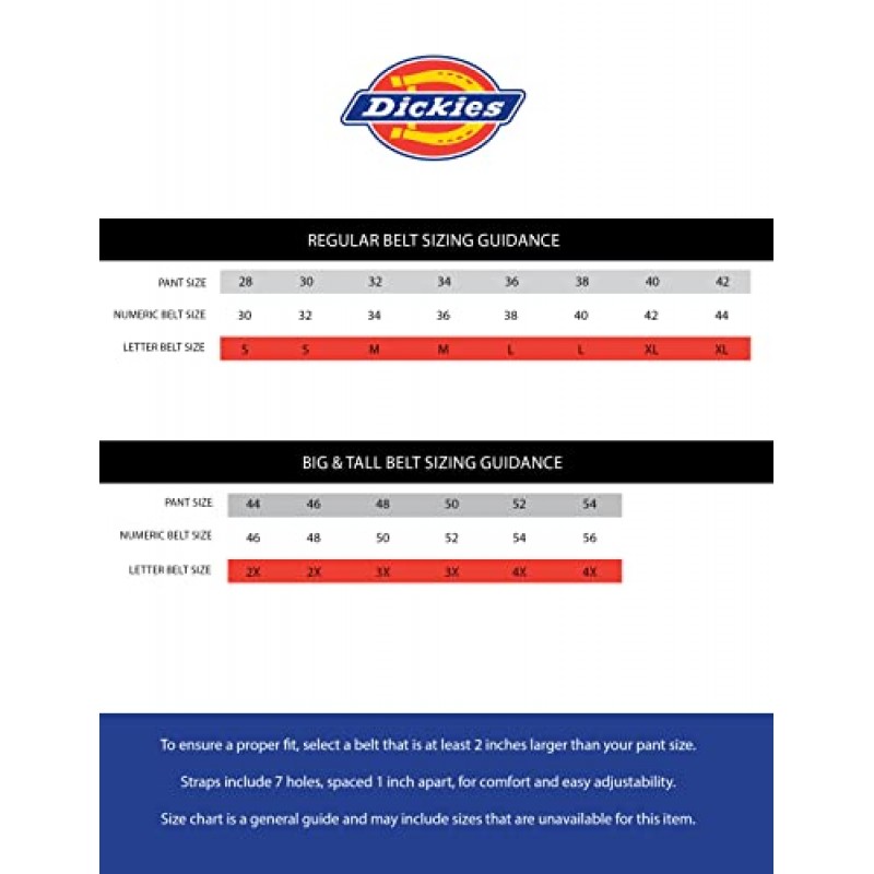 Dickies 남성 캐주얼 패브릭 웹 벨트