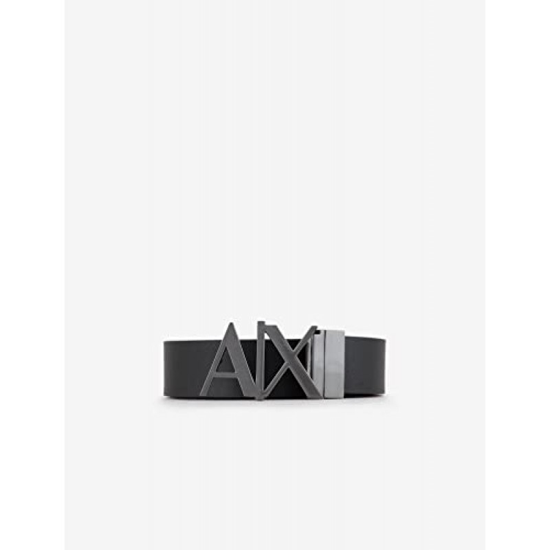 A|X ARMANI EXCHANGE 남성 스키니 가죽 로고 벨트