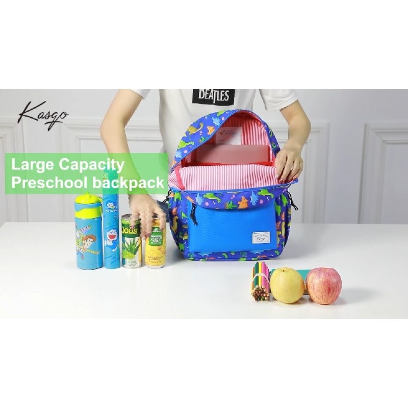 Kasqo 어린이 배낭, 소년과 소녀를 위한 가슴 스트랩이 있는 방수 경량 미취학 아동 책가방