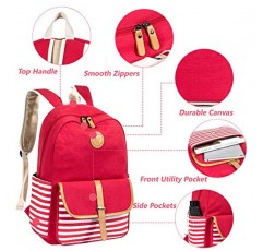 Leaper 캔버스 학교 배낭 여성용 노트북 가방 여행 가방 책가방 데이팟트