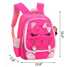 학생을 위한 고양이 얼굴 여아 배낭 어린이 학교 책가방