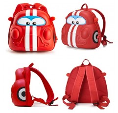자동차 유아용 배낭, 소년 유치원을 위한 책가방, 어린이 3D 만화 배낭 보육원(빨간색)