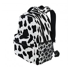 흑백 암소 인쇄 배낭 어린이를위한 학교 배낭 어깨 가방 Bookbag 소년 소녀 학생 초등학교