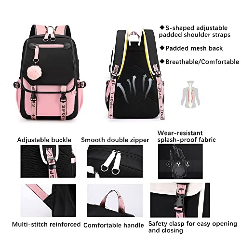 MITOWERMI 배낭 소녀 어린이 Schoolbags 초등 중학생 Bookbag 소년 배낭 캐주얼 데이 팟 여행 가방