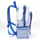 JOMPARO 헤비 듀티 투명 투명 백팩 플라스틱 책가방 학교 작업용 백팩(파란색)