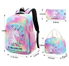 BTOOP 소녀 배낭 키즈 소년 초등학교 Bookbag 절연 점심 토트 및 연필 주머니가있는 Girly 학교 가방