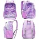 BLUEFAIRY Clear Backpack for Girls Stadium 승인 헤비 듀티 PVC 투명 도서 가방 학교 행사용 가방을 통해 볼 수 있는 귀여운 여행 선물 17 인치 Laege Purple