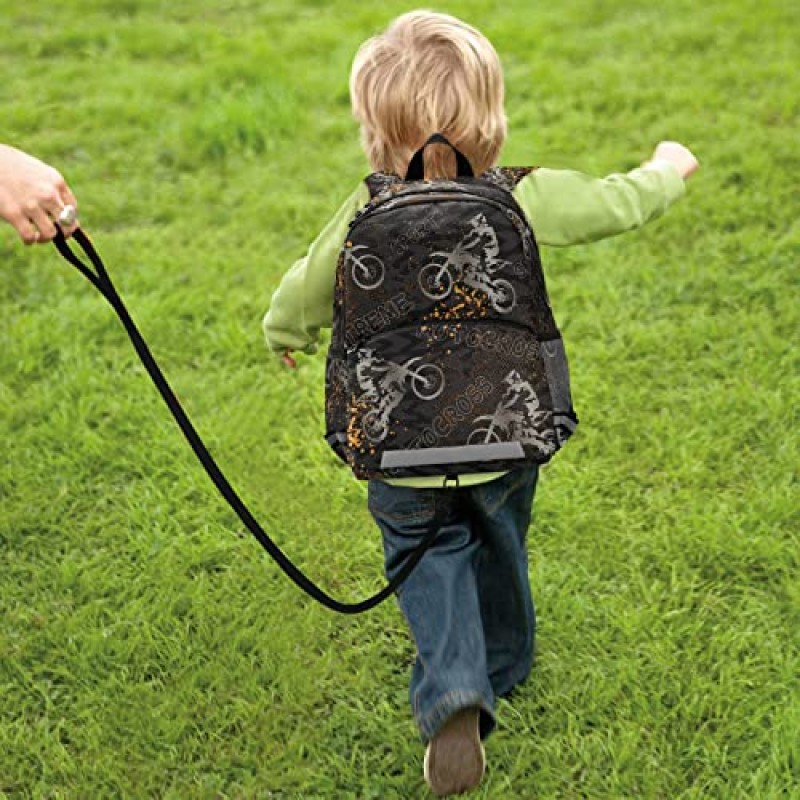 Fisyme 오토바이 빈티지 배낭 Schoolbag 어린이 Daypack 유아 여행 학교 가방 유치원 유치원 보육 어린이 소년 소녀 가슴 스트랩을위한 작은 미니 배낭