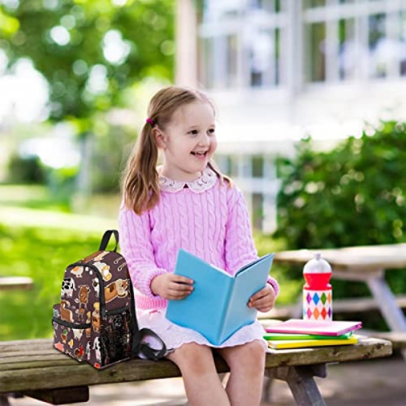 소년 소녀를위한 ZXIVGOQFR Schoolbag 귀여운 아이의 유아 배낭 농장 동물 암소와 양, 돼지와 말 어린이 가방