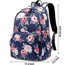 십대 소녀를위한 Createy 학교 배낭 어린이 Bookbags 도시락 연필 케이스와 방수 꽃 배낭