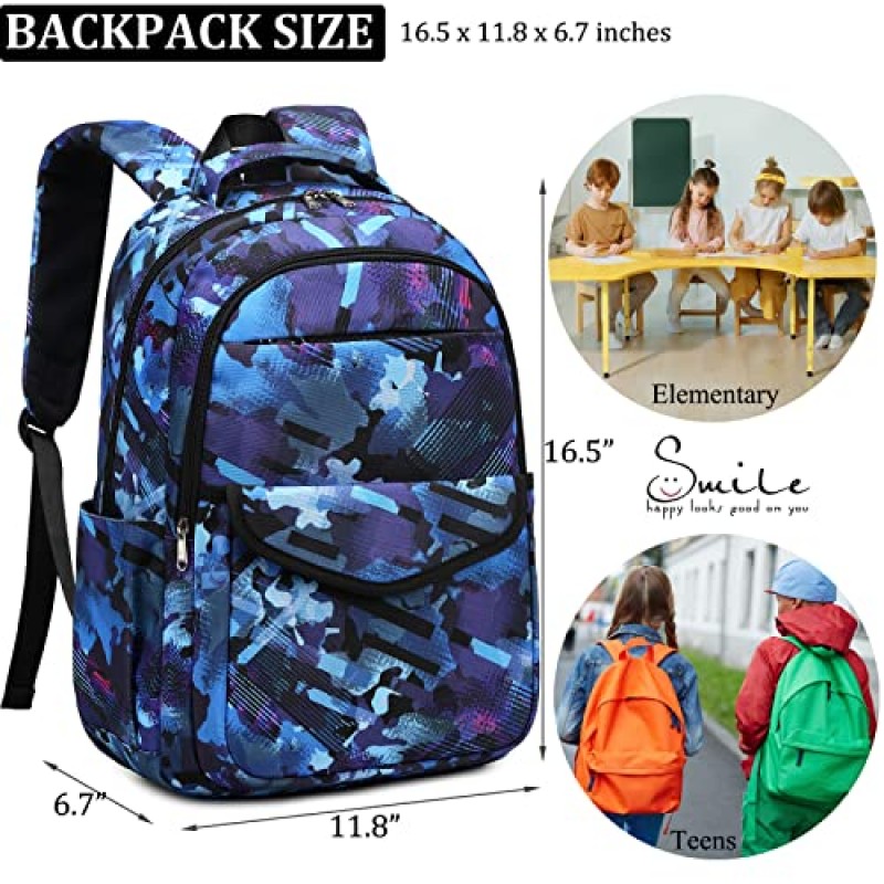 JIAYA 어린이 배낭 소년 배낭 학교 초등학교 중학교 소년 백 팩 Bookbags with Lunch Box