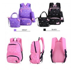 VIDOSCLA 3Pcs 소녀 책 가방 소녀를위한 귀여운 배낭 초등학교/중학교 충전 지갑 포함