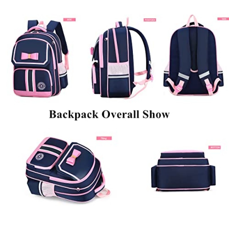 Mfikaryi 예쁜 공주 소녀 유치원 배낭, 어린이 초등 학생 Bookbag 배낭 소녀