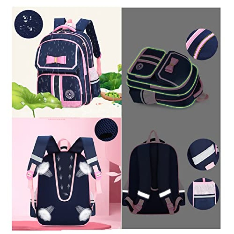 Mfikaryi 예쁜 공주 소녀 유치원 배낭, 어린이 초등 학생 Bookbag 배낭 소녀