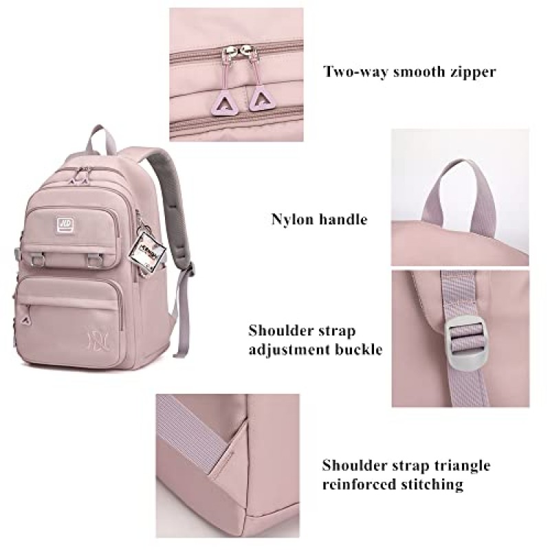 Armbq Girls Backpack 대용량 중초등학교 캐주얼 Bookbag 어린이 야외 여행 가방 청소년을위한 솔리드 컬러 데이 팟