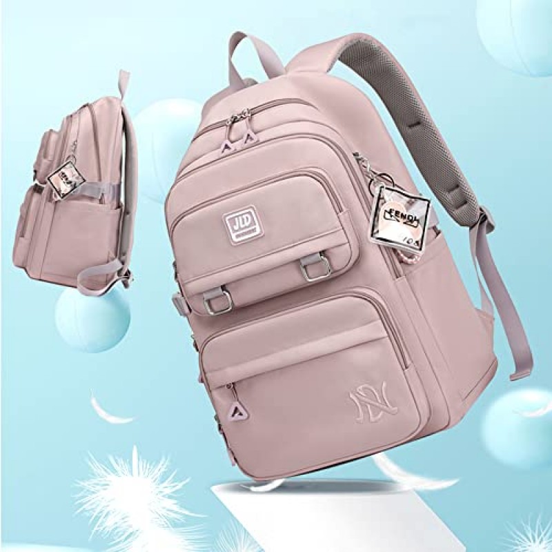 Armbq Girls Backpack 대용량 중초등학교 캐주얼 Bookbag 어린이 야외 여행 가방 청소년을위한 솔리드 컬러 데이 팟