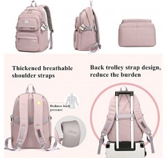 Armbq Girls Backpack 대용량 중초등학교 캐주얼 Bookbag 어린이 야외 여행 가방 청소년을위한 솔리드 컬러 데이 팟