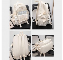ALORVE 배낭 귀여운 애니메이션 학생 Schoolbag 소년과 소녀를위한 만화 캐주얼 여행 가방 학교 시즌 선물 (흰색)