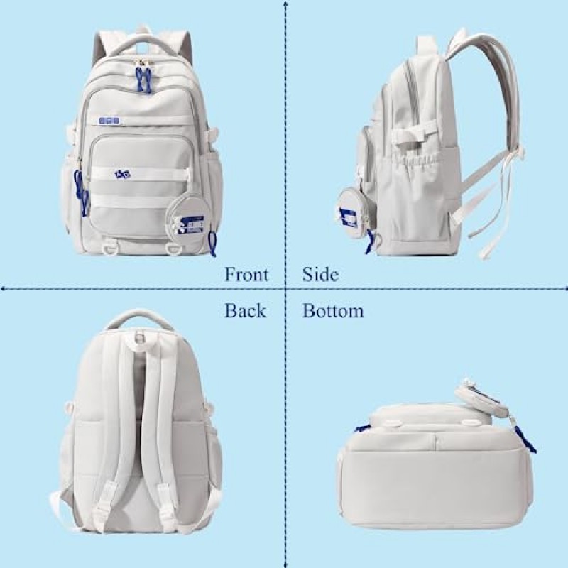 YJMKOI 십대 소녀를위한 대용량 배낭 미적 학생 Schoolbag 중학교 소녀 배낭