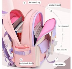 소녀를위한 FEUWINK 배낭 어린이를위한 귀여운 배낭 어린이에게 적합한 어깨 압력을 줄이는 학교 방수 배낭 (Pink1)