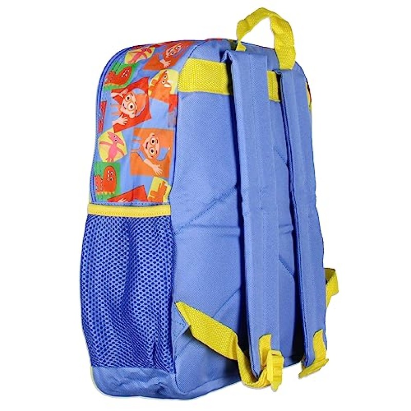 AI 액세서리 혁신 Blippi Backpack 와우! 공룡 14인치 장난감용 어린이 학교 여행 배낭 가방/양각 캐릭터 디자인 포함