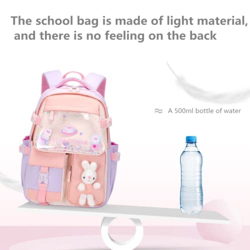 LANSHIYA Kawaii 배낭 학교 소녀 토끼 배낭 어린이 캐주얼 Bookbag 귀여운 야외 데이 팟