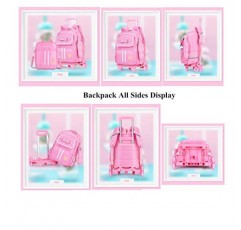귀여운 인쇄 Bowknot 트롤리 배낭 초등학교 중학교 롤링 가방 어린이 소녀를위한 바퀴 달린 BookBag