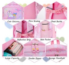 Dorlubel 여아 초등학생용 유니콘 백팩 귀여운 러브 하트 대용량 경량 책가방 (핑크 캐티콘)