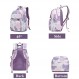 YJMKOI 3Pcs 낙서 인쇄 배낭 여자 중학교 초등 학생 Bookbag 도시락 세트