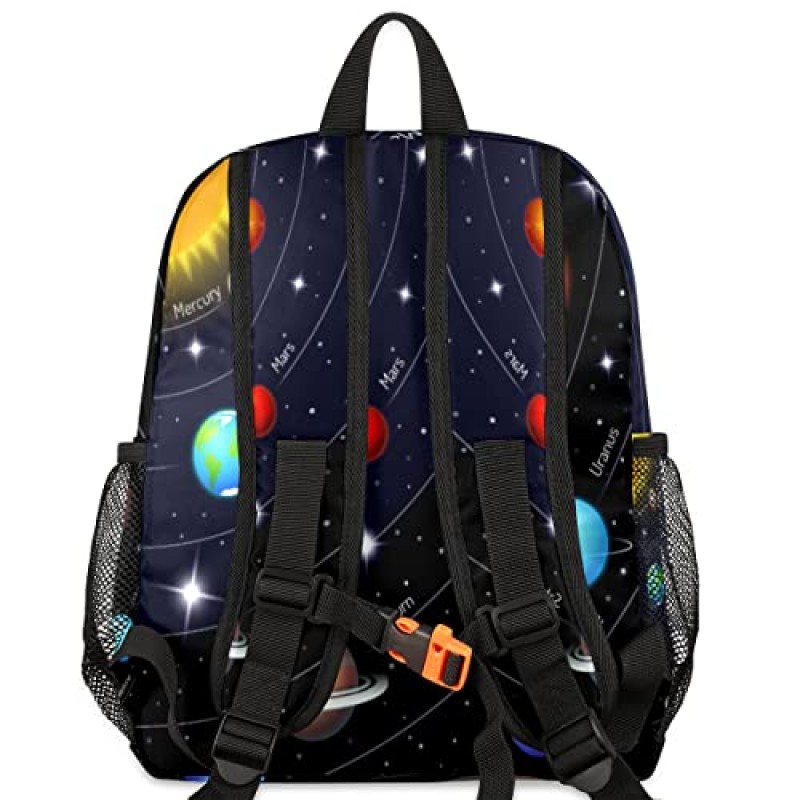 AUUXVA 어린이 배낭 갤럭시 태양계 유아 어깨 여행 학교 가방