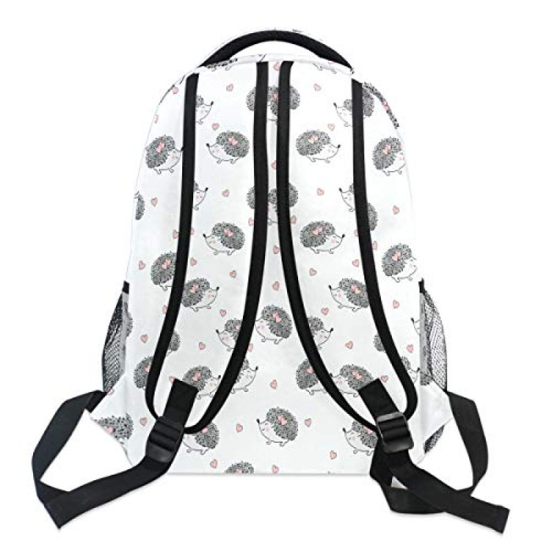 Oarencol 귀여운 수채화 고슴도치 하트 배낭 Bookbag Daypack 여행 학교 대학 가방 여성용 Mens Girls Boys