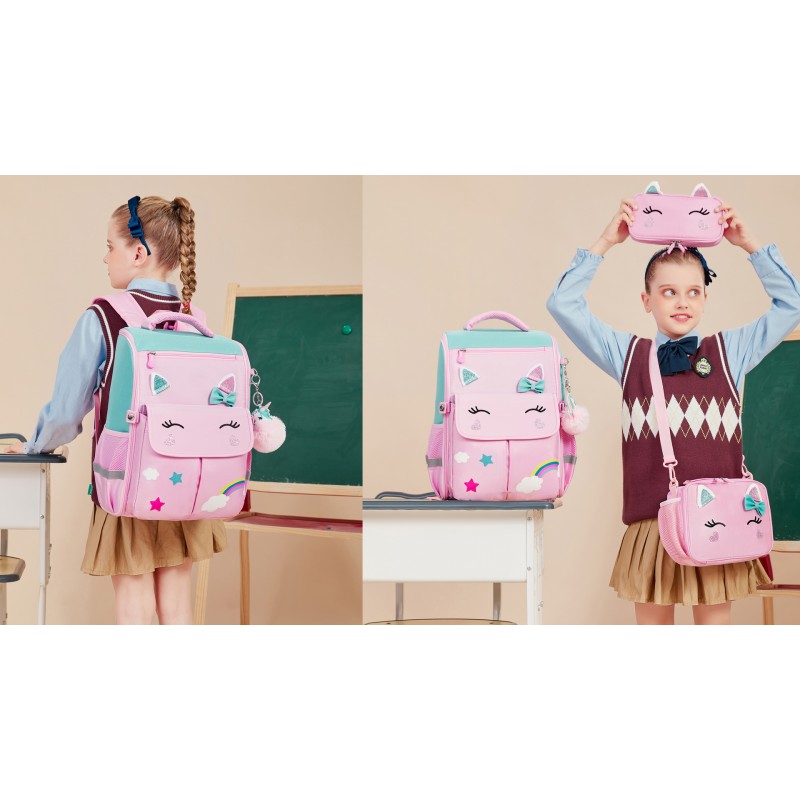 AO ALI VICTORY 유니콘 소녀 배낭 학교 공주 Bowknot 어린이 Bookbags 소년 공룡 배낭