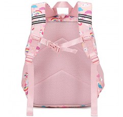 Abshoo 귀여운 경량 어린 어린이 배낭 소년 소녀용 유치원 배낭 가슴 끈 포함(유니콘 핑크)