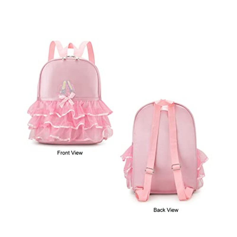 SEHXIM 귀여운 발레 댄스 배낭 투투 드레스 댄스 가방 소녀를위한 댄스 가방 방수 소형 더플 백 발레 가방 체육관 가방.(핑크)