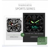 AIMES 남성용 시계 스포츠 시계 군사 시계 야외 LED 스톱워치 남성용 디지털 전자 대형 듀얼 디스플레이 방수 전술 육군 손목 시계
