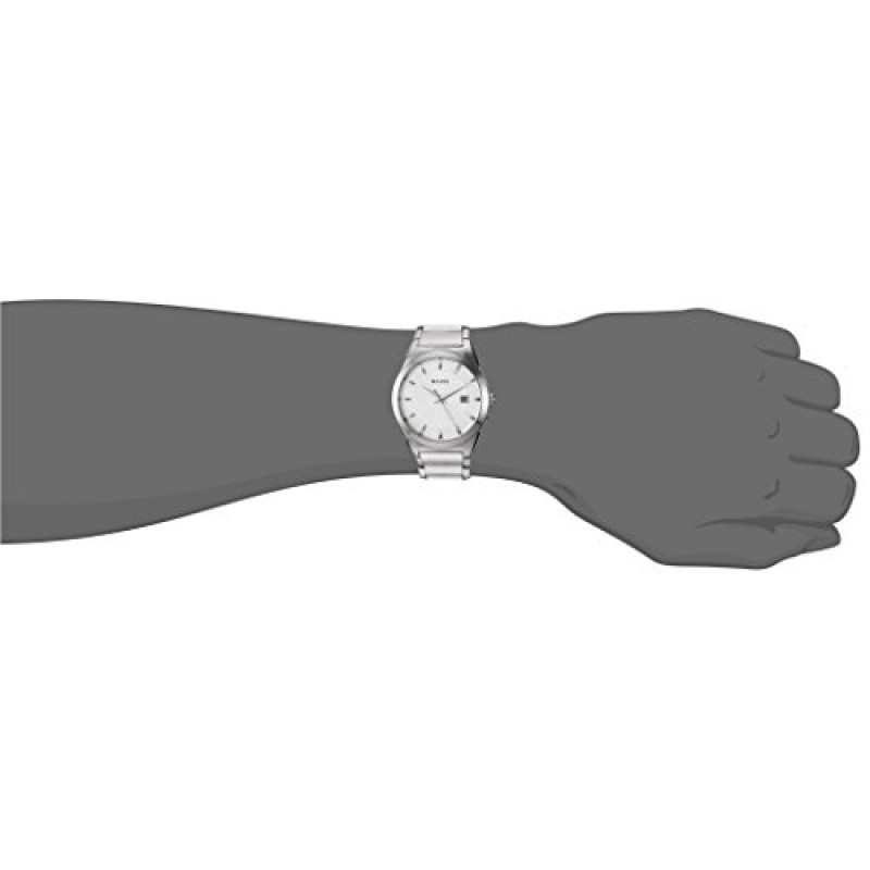 부로바 남성용 3핸드 캘린더 날짜 쿼츠 시계, 패턴 다이얼, 38mm