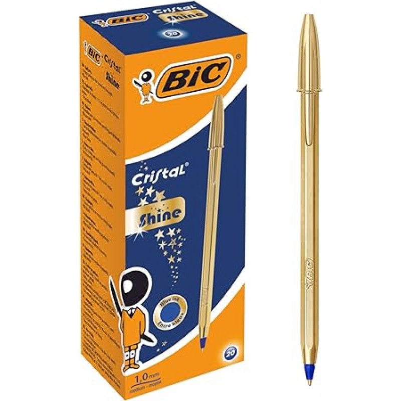 BiC Cristal 셀러브레이트 볼펜 - 블루(20개 팩)