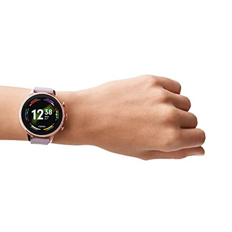 Fossil Gen 6 42mm 여성용 터치스크린 스마트 워치 Alexa 내장, 피트니스 트래커, 액티비티 트래커, 수면 추적기, GPS, 스피커, 음악 제어, 스마트폰 알림