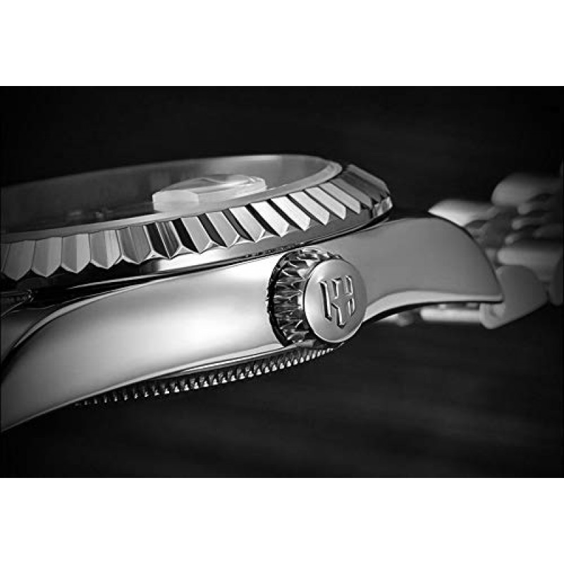 HUNRUY 41MM 남성용 럭셔리 쿼츠 시계(달력 빛나는 방수 손목 시계 포함)