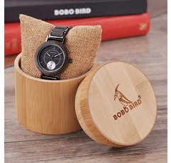 BOBO BIRD R12 남성용 나무 시계 남성용 경량 럭셔리 스테인레스 스틸 목재 시계 석영 시계