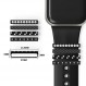 Callancity 4 개/대 Apple Watch 시리즈 용 시계 밴드 매력 8 7 6 5 4 3 SE, iWatch 44mm 45mm 다이아몬드 슬라이드 시계 밴드 액세서리 용 스테인레스 스틸 장식 링 루프