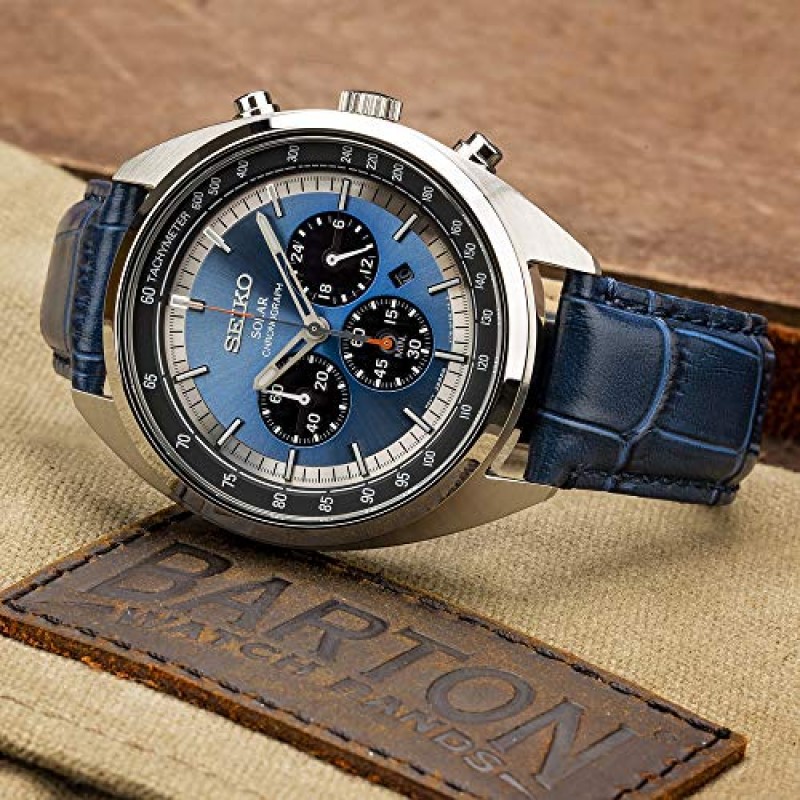 Barton Alligator Grain - 퀵 릴리스 가죽 시계 밴드 - 색상, 길이 및 너비 선택 - 16mm, 18mm, 19mm, 20mm, 21mm, 22mm, 23mm 또는 24mm 표준 또는 길이