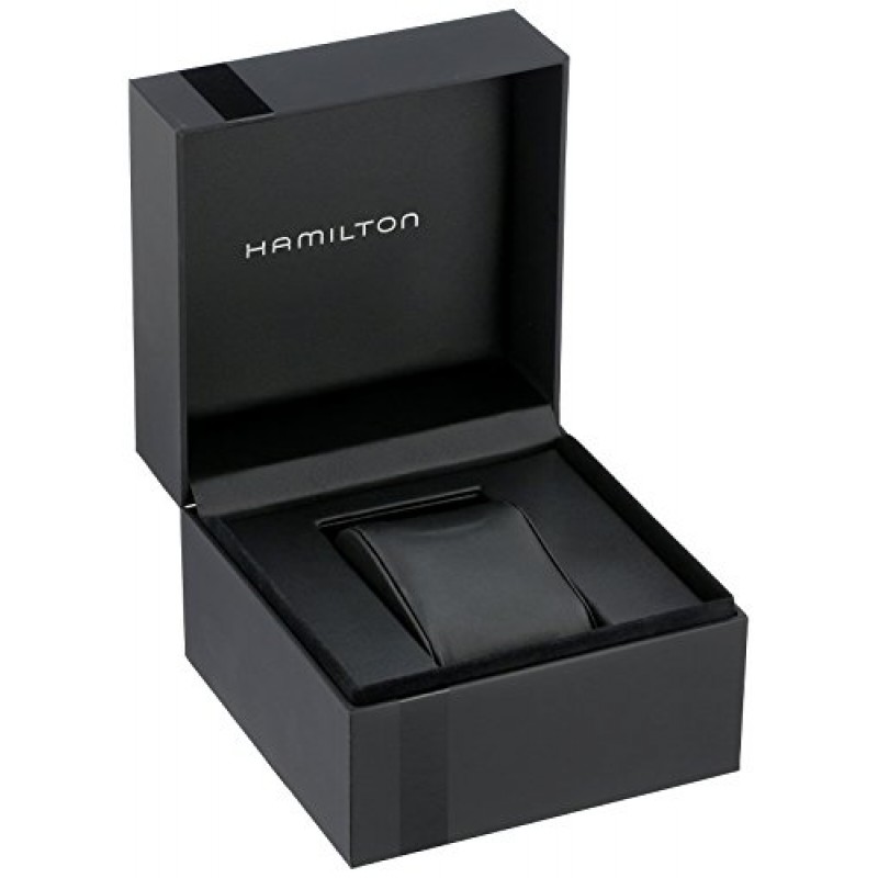 Hamilton 남성용 H24411732 벤츄라 스테인리스 스틸 시계, 블랙 가죽 밴드 포함