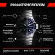 Luminox Auotmatic 스포츠 타이머 XS.0924 남성용 시계 42mm - 실버/블루 200m 방수 사파이어 글라스 밀리터리 스포츠 시계
